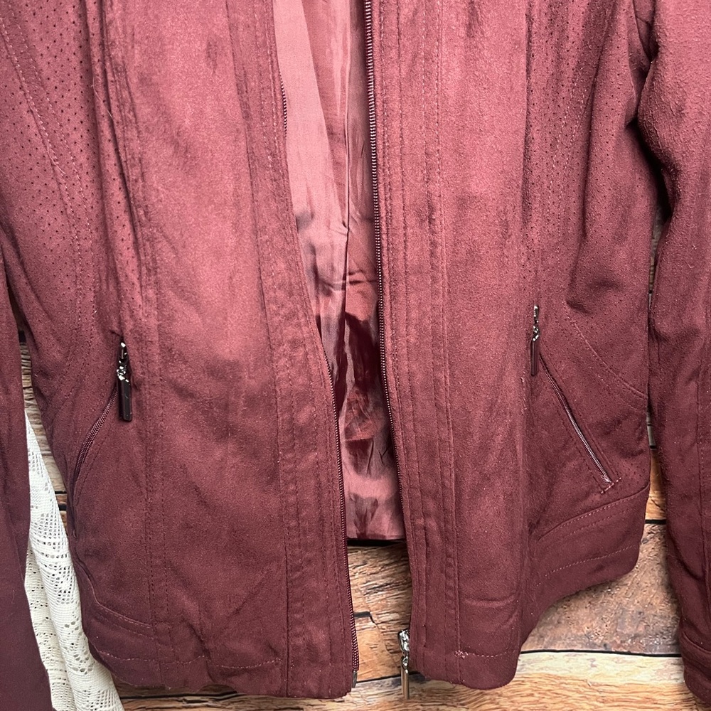 American Rag Maroon Bomber Jacket - Picture 4 of 11